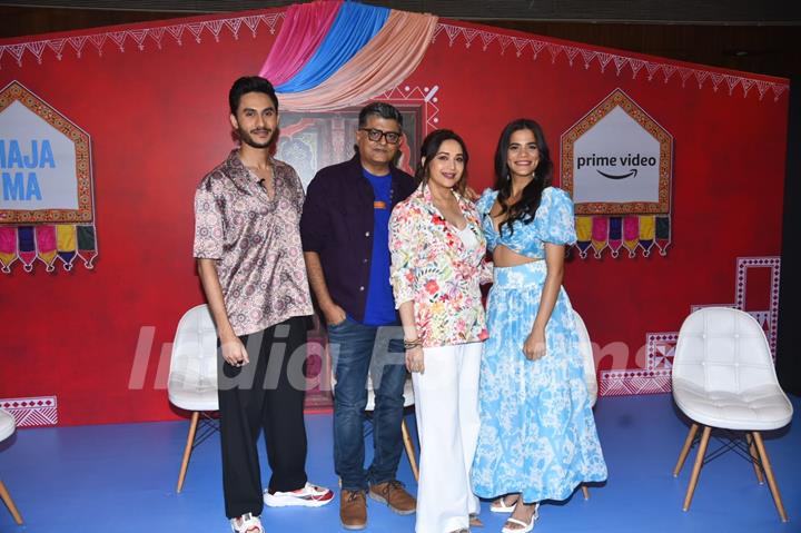 Madhuri Dixit, Gajraj Rao, Ritwik Bhowmik and Srishti Srivastava spotted for promoting film Maja Ma