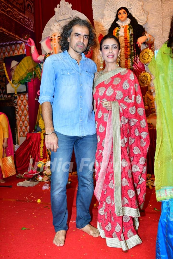 Imtiaz Ali  snapped during Durga Puja at North Bombay Sarbojanin 