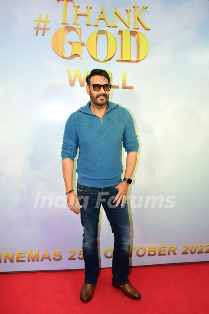 Ajay Devgn spotted at special trailer launch of Thank God 