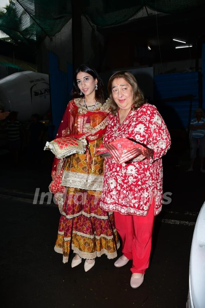 Celebs spotted at Anil Kapoor’s residence for Karwa Chauth pooja. 