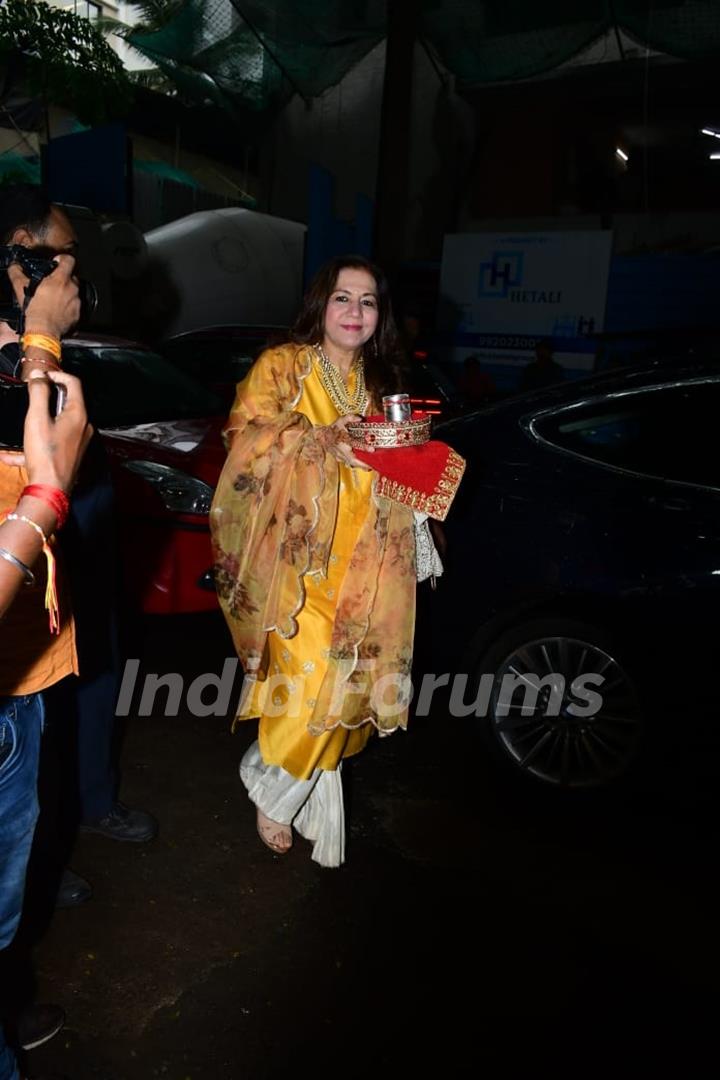 Celeb spotted at Anil Kapoor’s residence for Karwa Chauth pooja. 