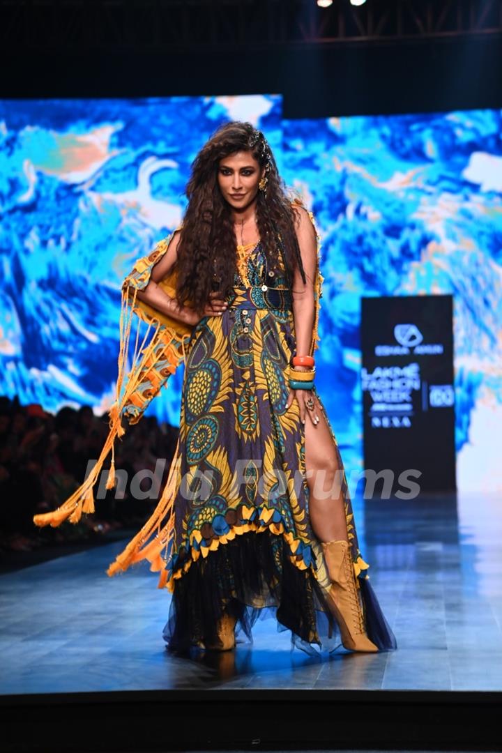 Chitrangda Singh ramp walk as a showstoppers on Day 3 of the Lakme Fashion Week 2022 