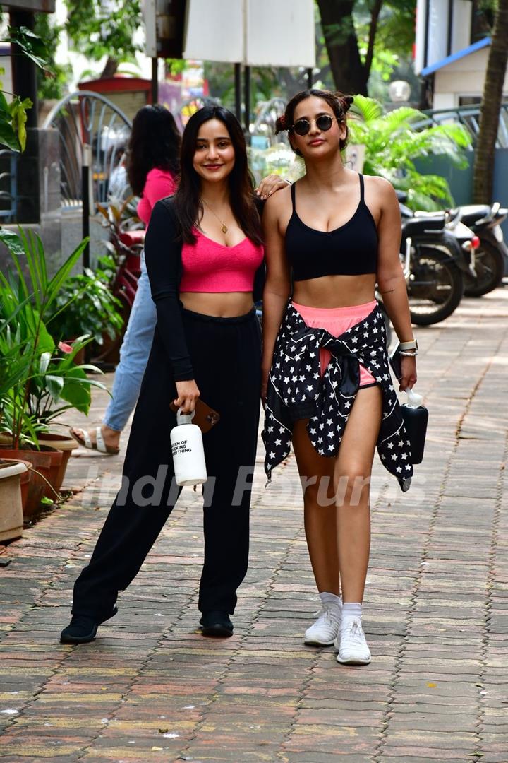 Neha Sharma and Aisha Sharma spotted in Bandra