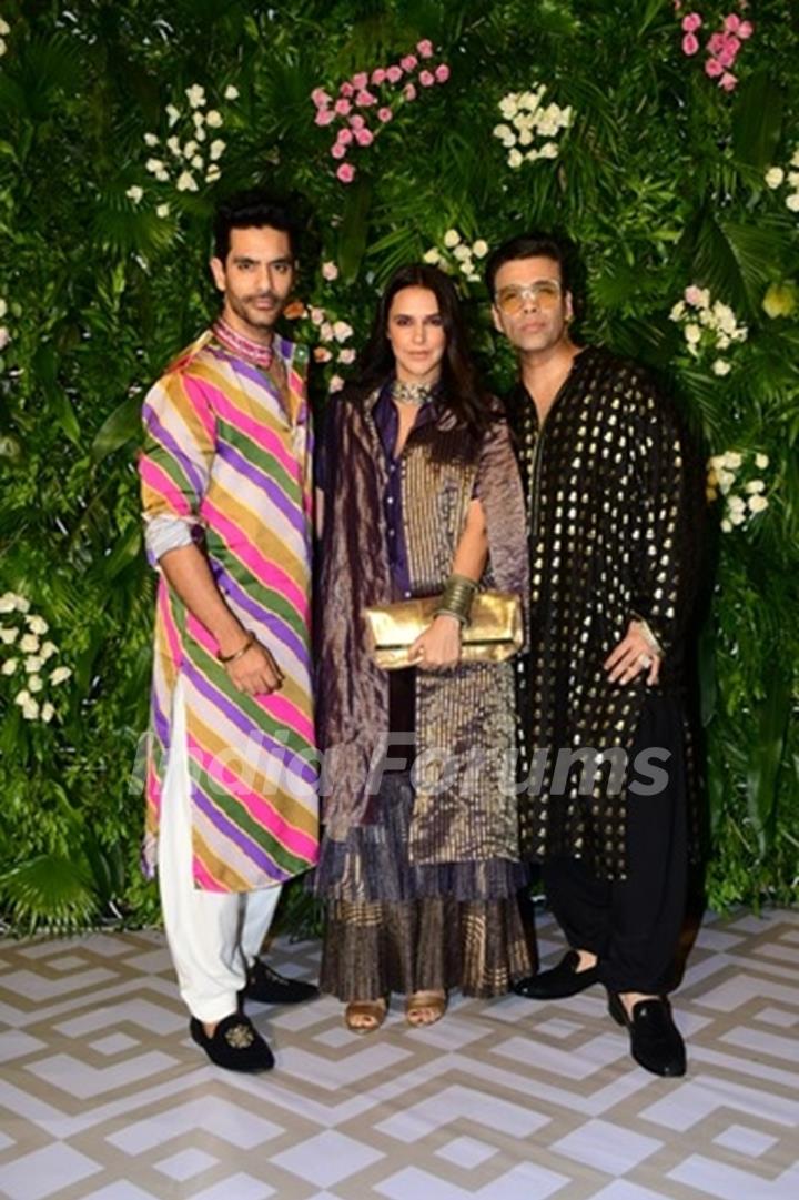 Angad Bedi, Neha Dhupia, Karan Johar attend Kriti Sanon’s Diwali bash