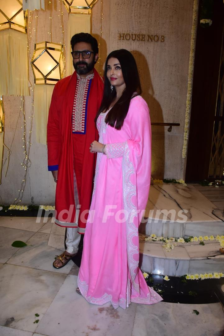 Abhishek Bachchan, Aishwarya Rai  clicked at the Manish Malhotra's Diwali Party 