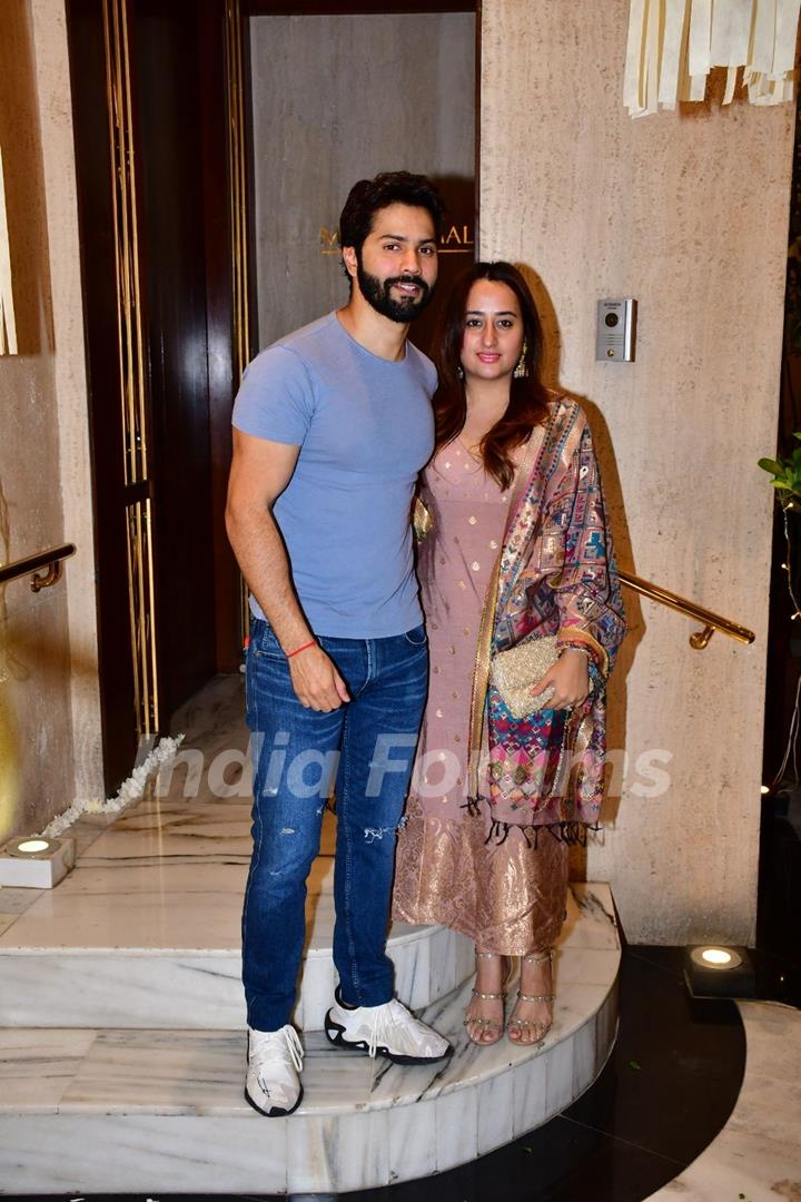 Varun Dhawan and Natasha Dalal spotted at Manish Malhotra house