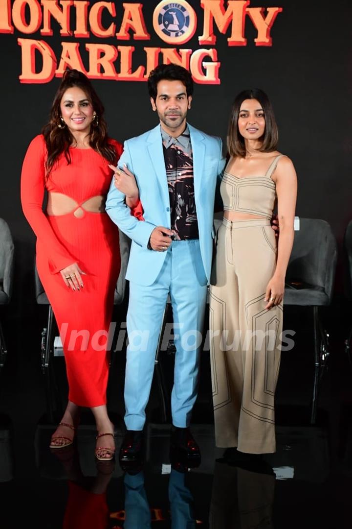 Rajkummar Rao, Huma Qureshi, Radhika Apte and others snapped at Monica O My Darling trailer launch at JW Marriott in Juhu