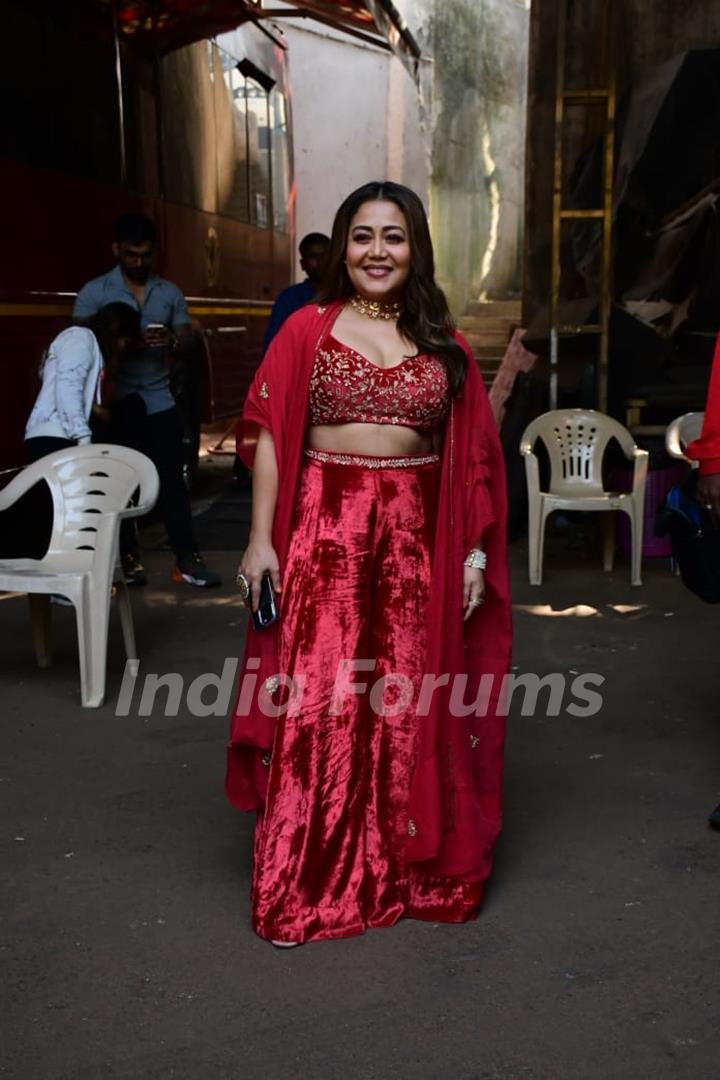 Neha Kakkar spotted on the set of Indian Ideol 13 