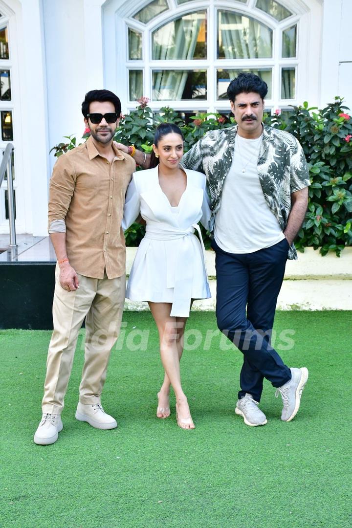 Rajkummar Rao, Sikander Kher, Akansha Ranjan spotted promoting  film ‘Monica O My Darling’ at Taj Lands End