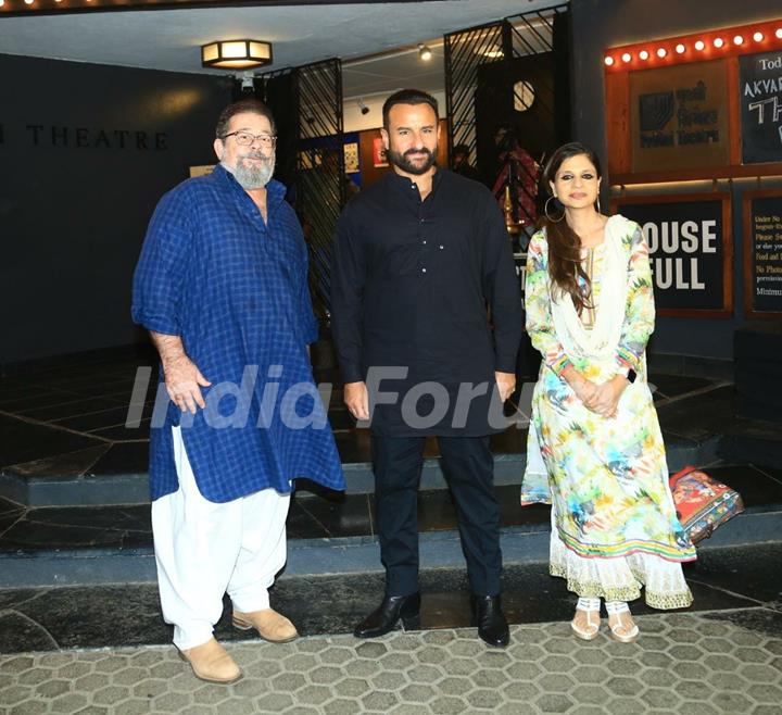 Saif Ali Khan and Saba Ali Khan spotted at Prithvi Theatre in Juhu 