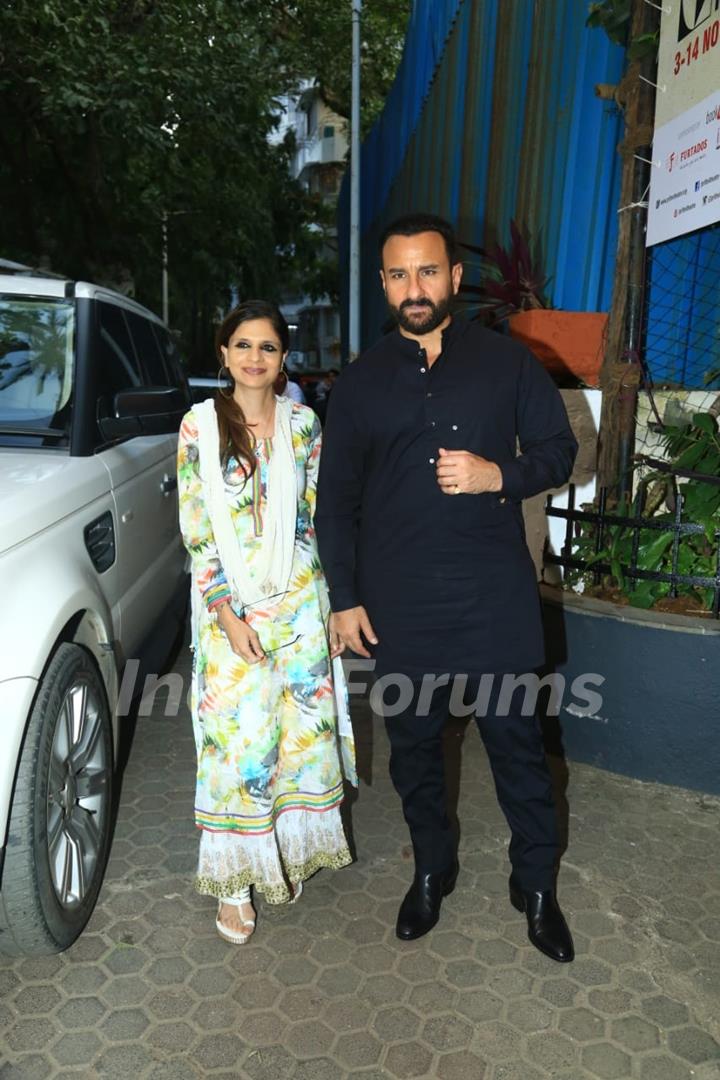 Saif Ali Khan and Saba Alli Khan spotted at Prithvi Theatre in Juhu 