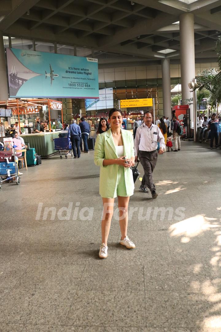 Sai Tamhankar spotted at the Mumbai airport