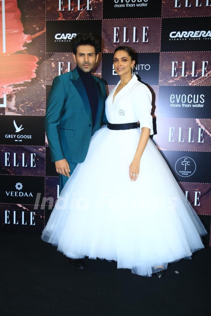 Kartik Aaryan, Deepika Padukone snapped at ELLE INDIA Beauty Awards 2022