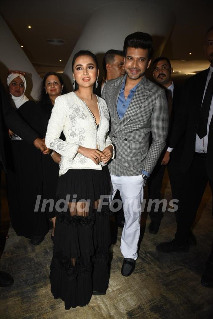 Tejasswi Prakash, Karan Kundrra attend the Filmfare Middle East Achievers Night 2022 press conference