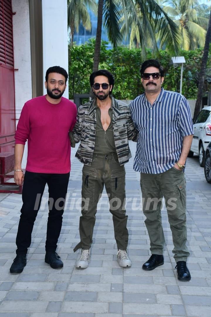 Ayushmann Khurrana, Jaideep Ahlawat  spotted promoting his upcoming film An Action Hero at T-Series office in Andheri 