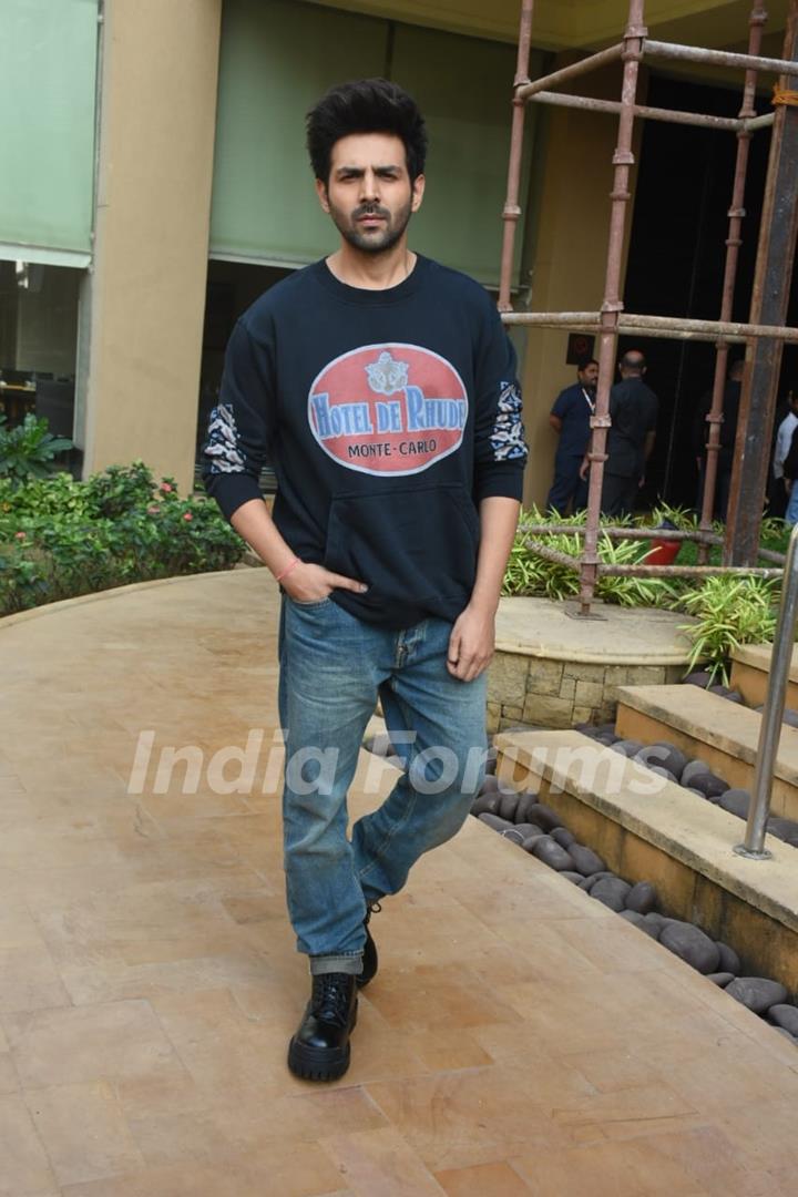 Kartik Aaryan spotted promoting his upcoming film Freddy at JW Marriott in Juhu