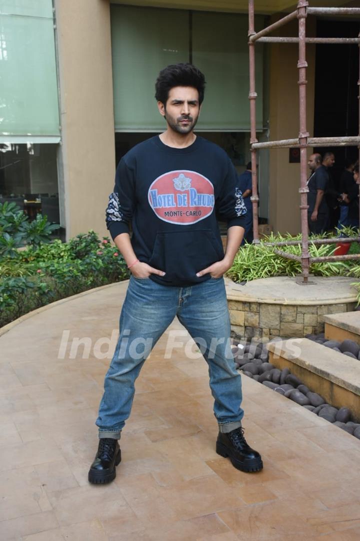 Kartik Aaryan spotted promoting his upcoming film Freddy at JW Marriott in Juhu