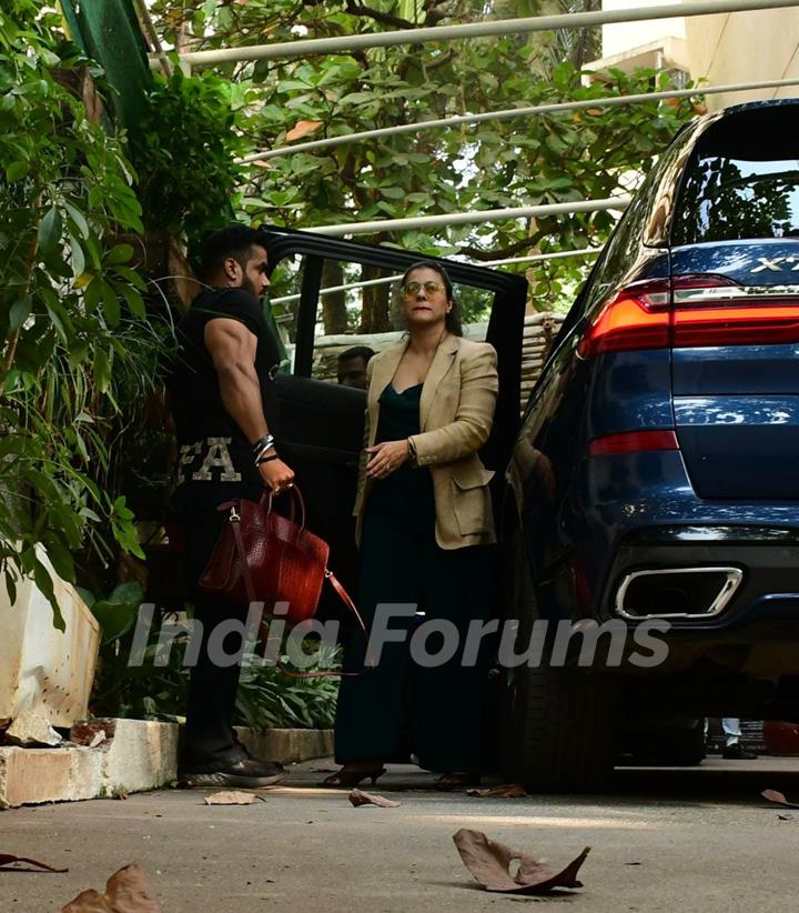 Kajol clicked with her son Yug spotted for Salaam Venky screening  