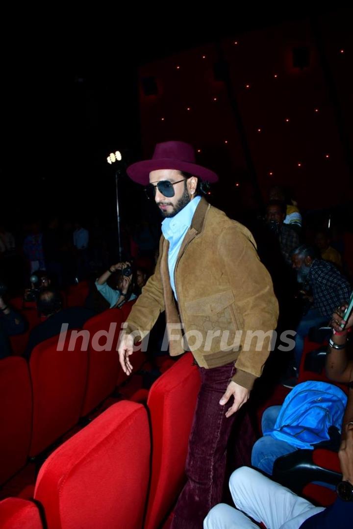 Ranveer Singh spotted at the screening of the trailer of Cirkus and song launch in Dolby Atmos