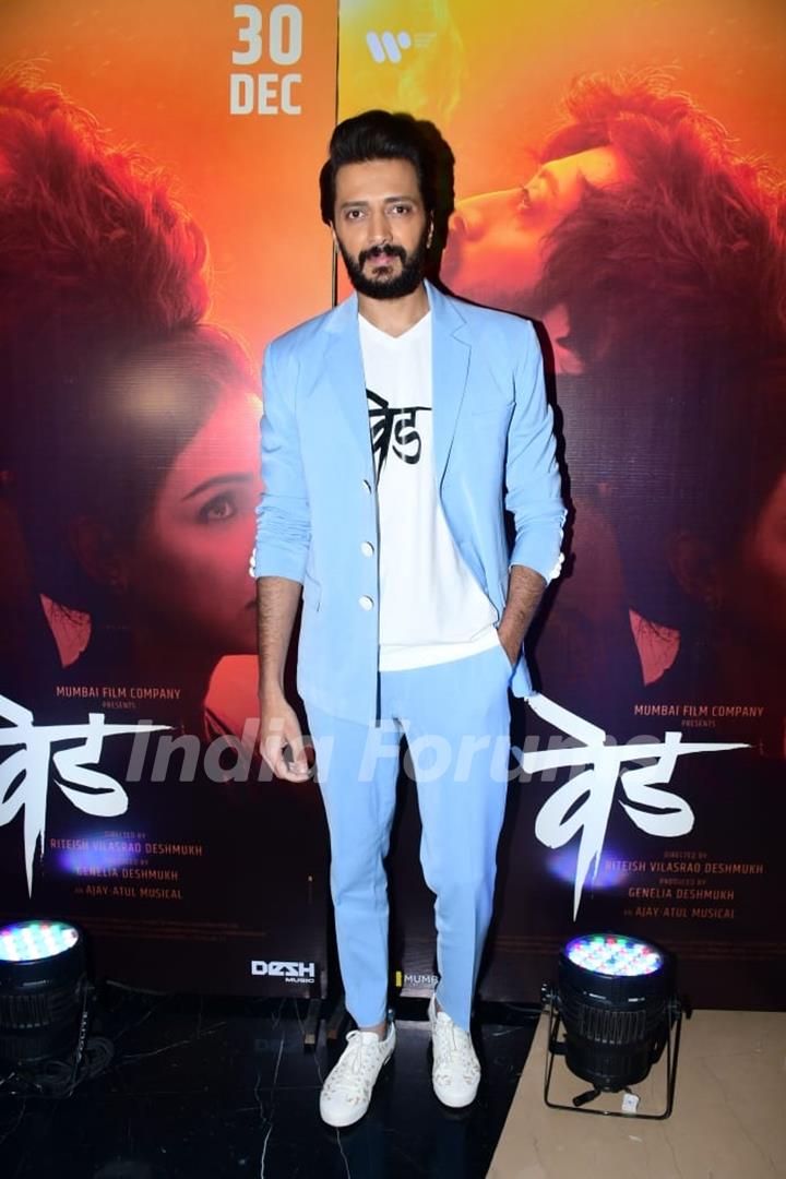 Riteish Deshmukh snapped the trailer launch of Ved