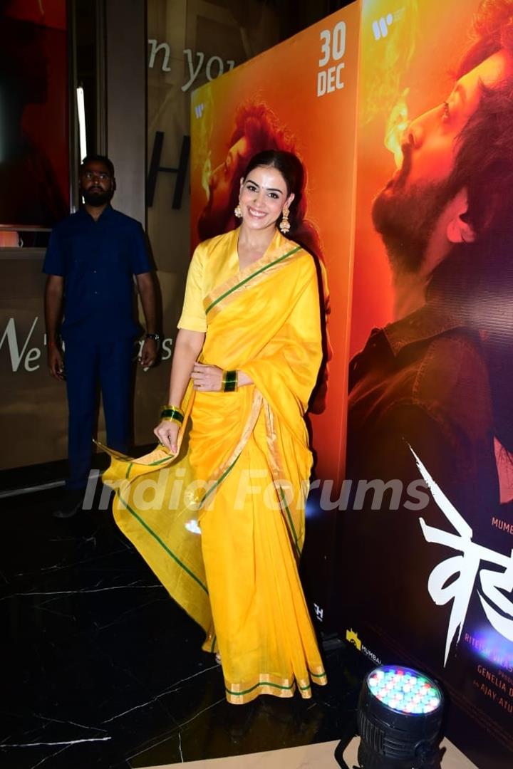 Genelia D’Souza snapped the trailer launch of Ved