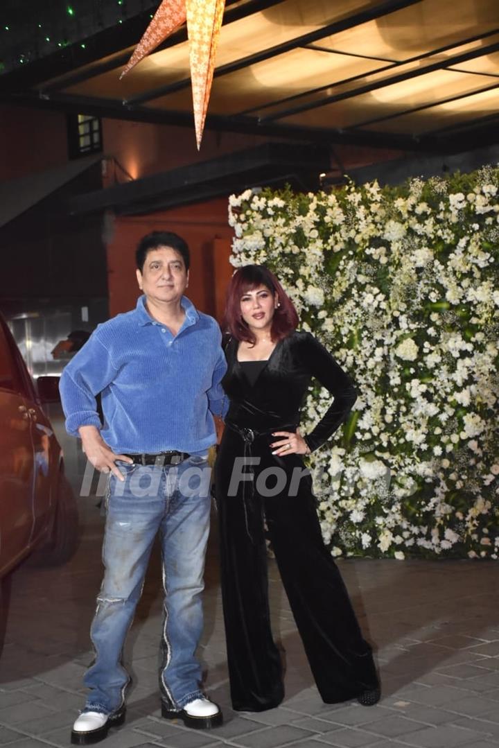 Sajid Nadiadwala, Wardha Khan spotted at Salman Khan's Birthday Bash 