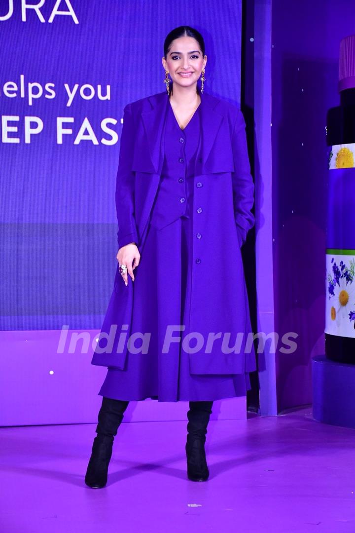 Sonam Kapoor decked up in a purple co-ord set for an event
