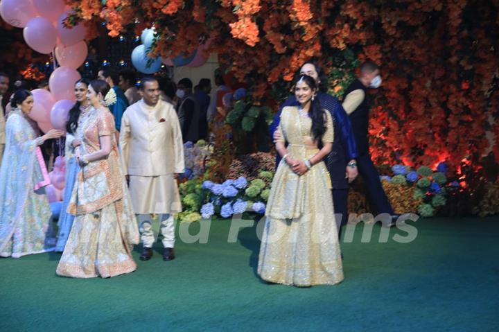  Mukesh Ambani, Nita Ambani, Akash Ambani, Isha Ambani snapped on the occasion of Anant Ambani, Radhika Merchant engagement ceremony at Antilla