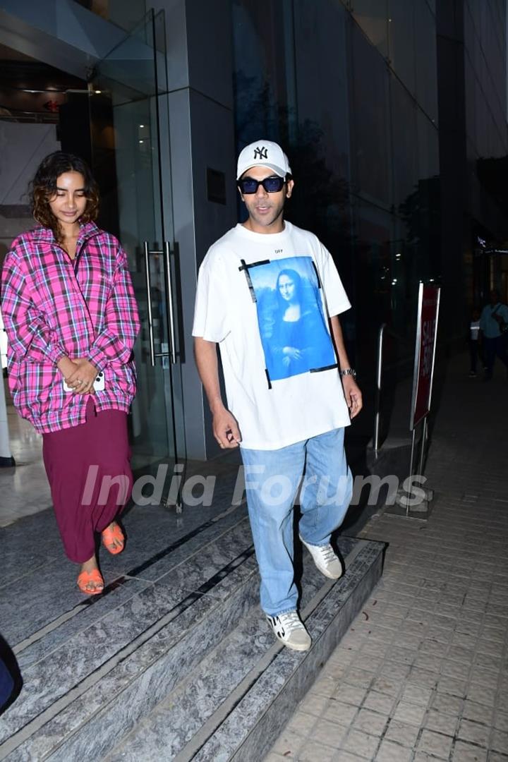 Rajkummar Rao, Patralekhaa snapped at the Pathaan screening at Juhu PVR 