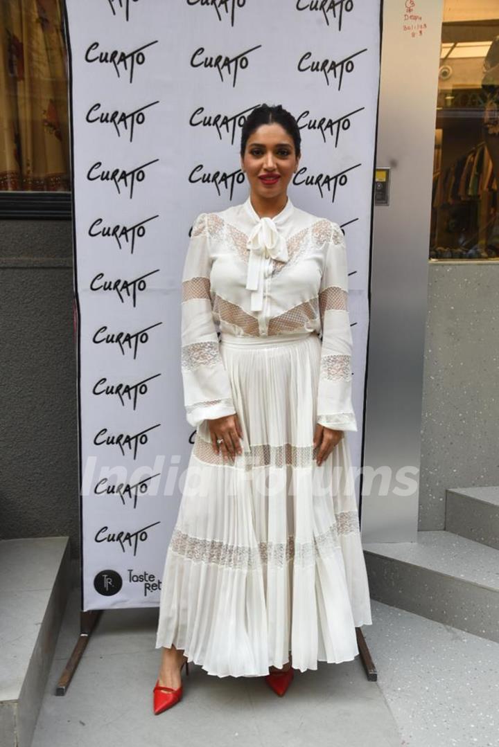 Bhumi Pednekar snapped at the inauguration of Tanisha Agarwal’s store Curato