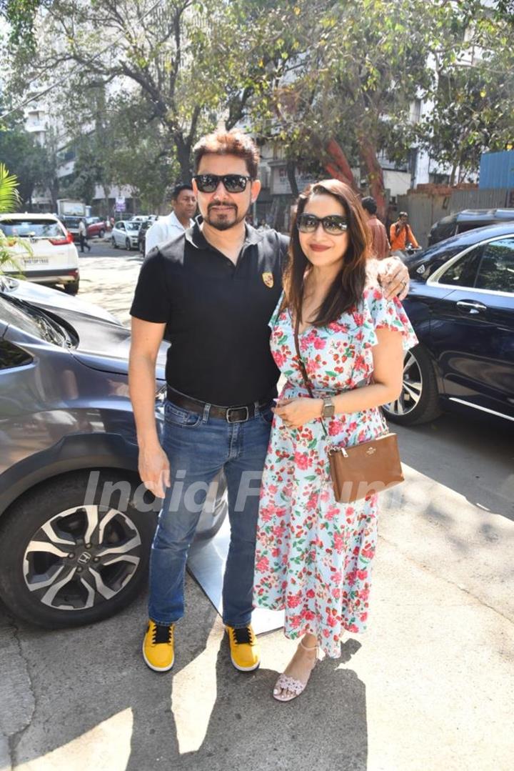 Madhuri Dixit spotted with her husband in the city 