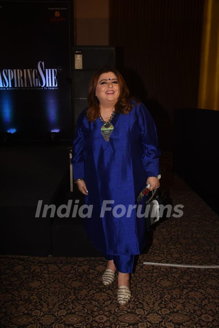 Delnaaz Irani snapped at AspiringShe Awards 2023