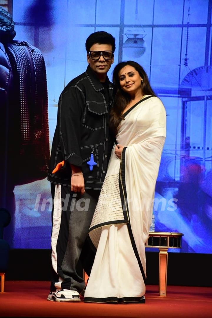 Karan Johar, Rani Mukerji snapped at the press conference of Mrs. Chatterjee Vs Norway 