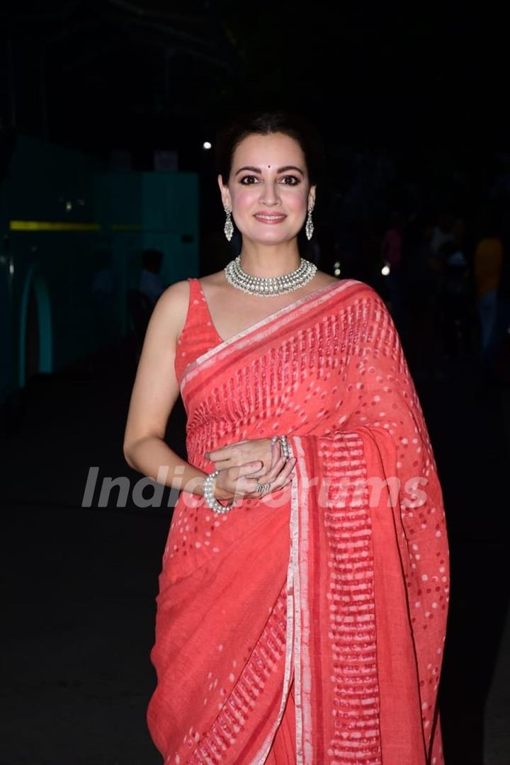 Dia Mirza snapped promoting their upcoming film Bheed on the set of The Kapil Sharma Show 