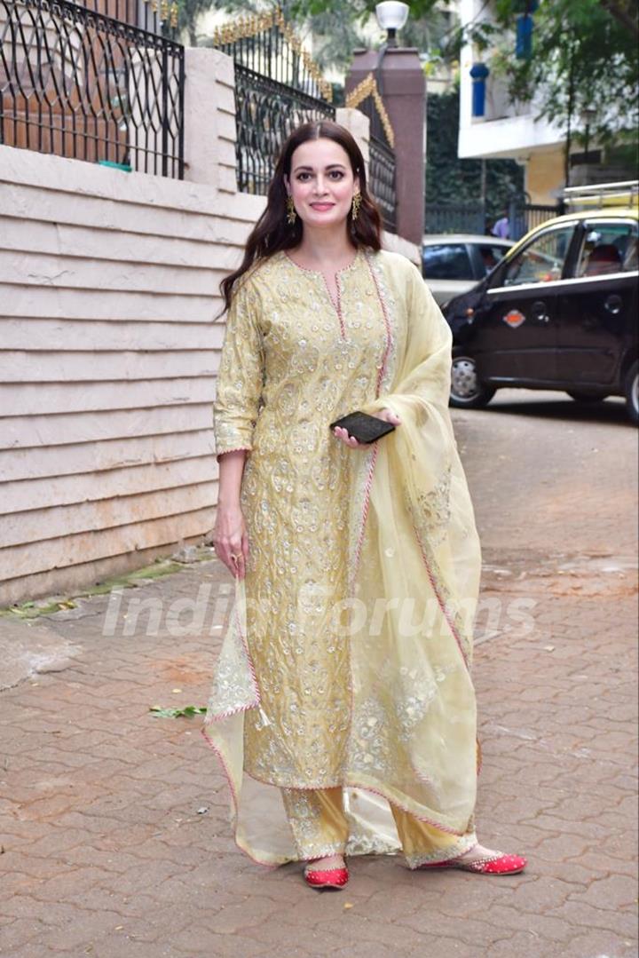 Dia Mirza snapped at the Alanna Panday sangeet ceremony