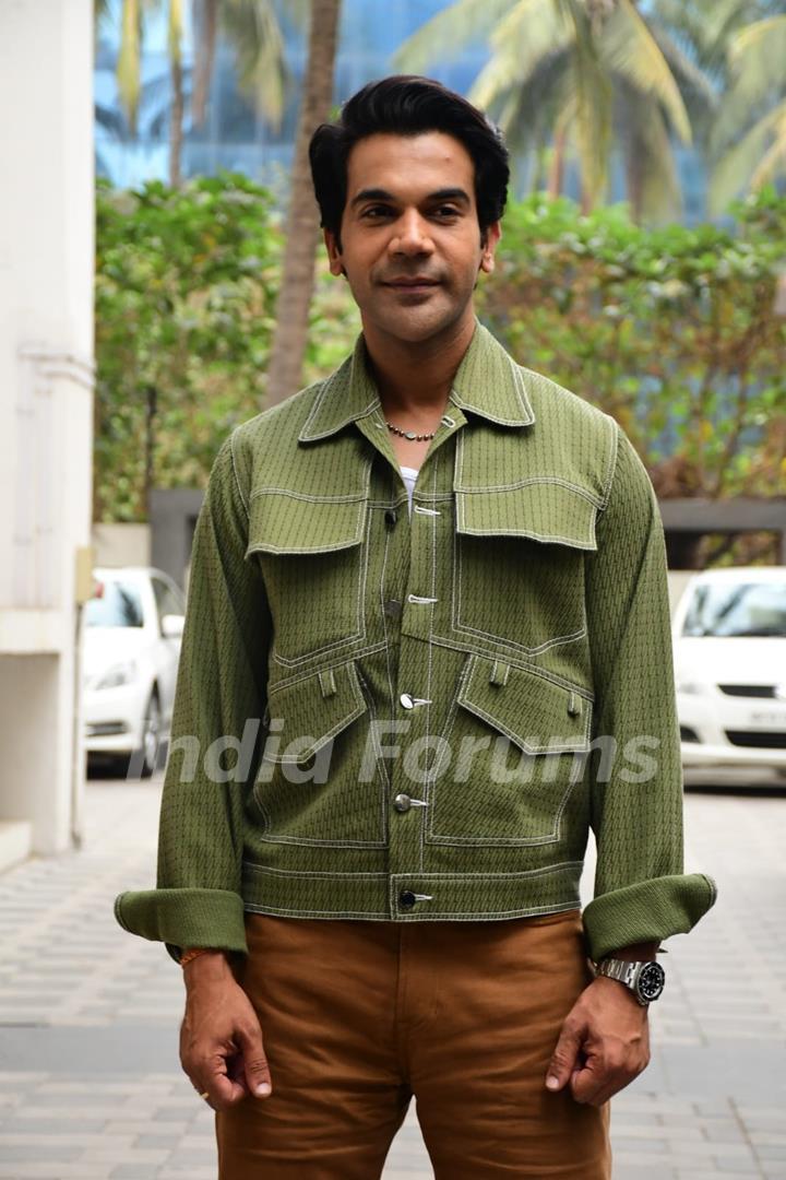 Rajkummar Rao snapped promoting their upcoming film Bheed at T-Series office in Andheri 