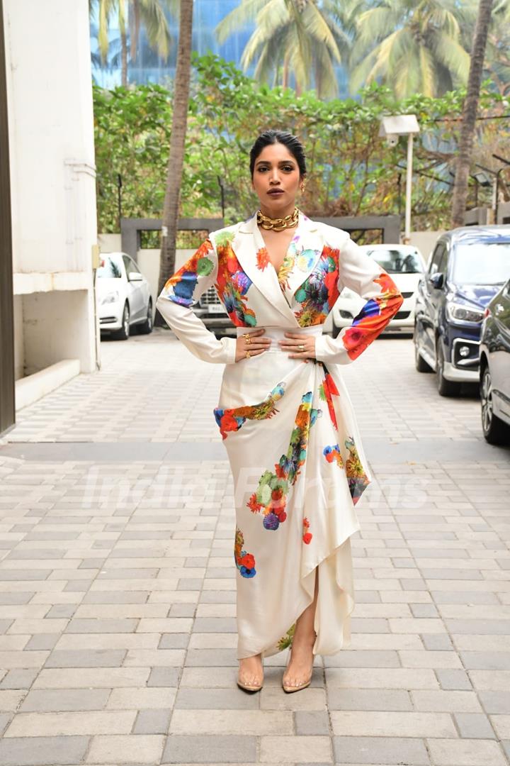 Bhumi Pednekar snapped promoting their upcoming film Bheed at T-Series office in Andheri 