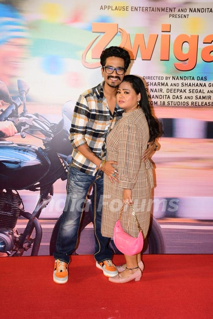 Haarsh Limbachiyaa, Bharti Singh attend the premiere of Zwigato