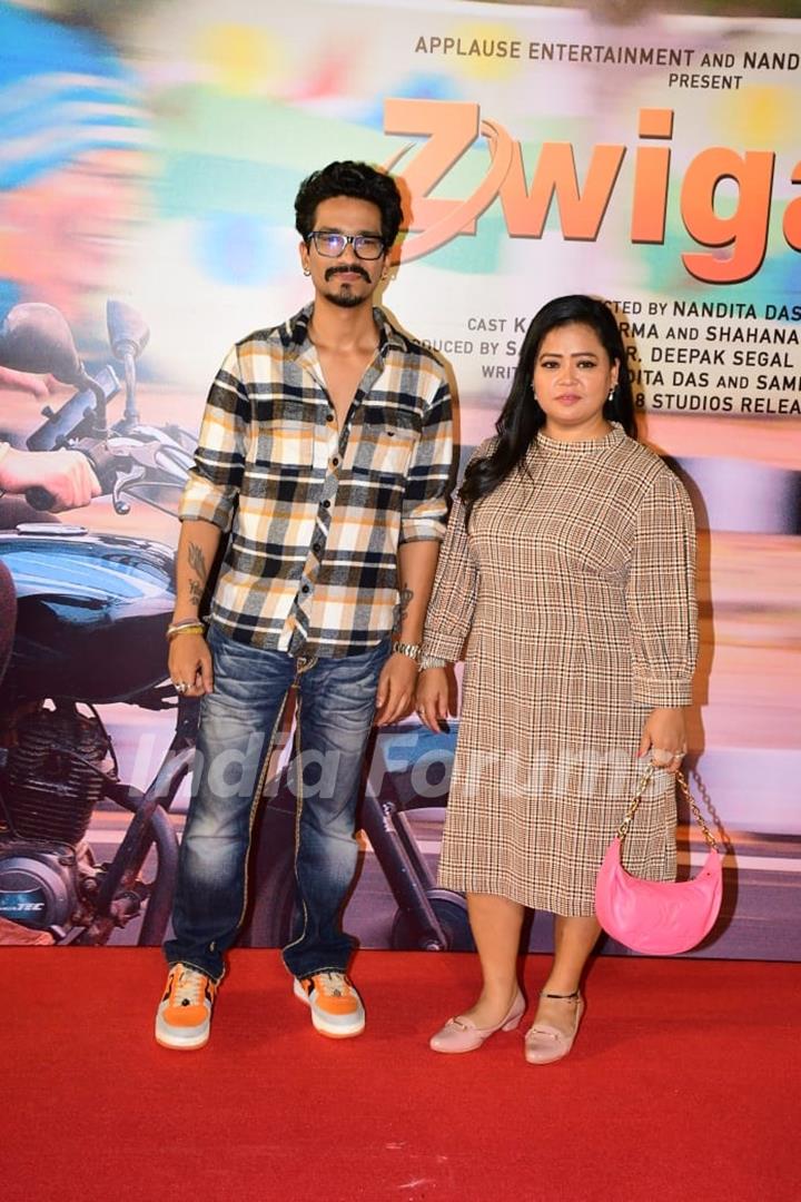 Haarsh Limbachiyaa, Bharti Singh attend the premiere of Zwigato