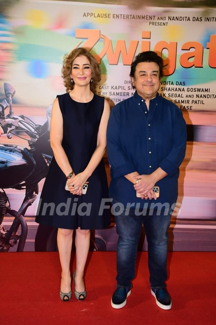 Roya Faryabi, Adnan Sami attend the premiere of Zwigato