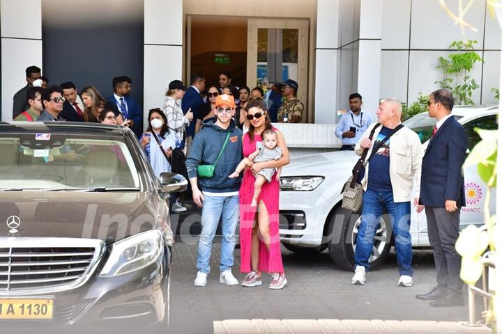 Priyanka Chopra and Nick Jones snapped with daughter Malti at the Kalina airport 