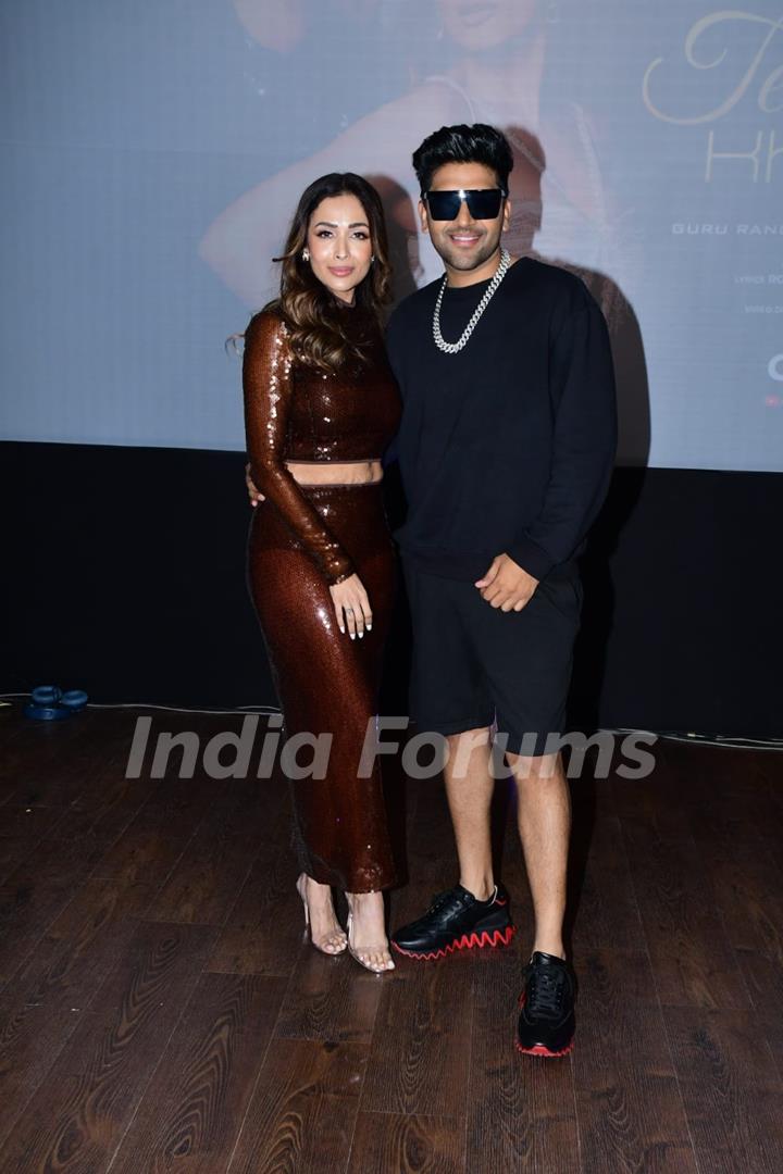 Malaika Arora and Guru Randhawa snapped at the launch of latest track Tera Ki Khayal 