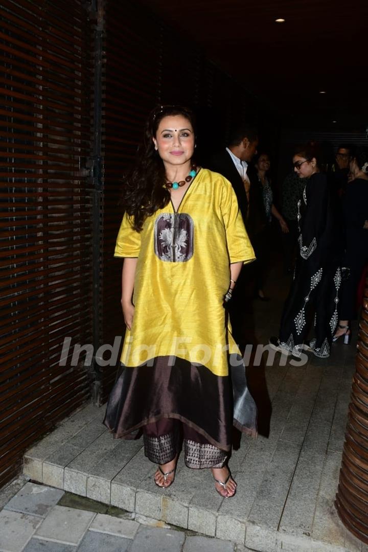 Rani Mukerji snapped at the success party of Mrs Chatterjee vs Norway in Juhu 