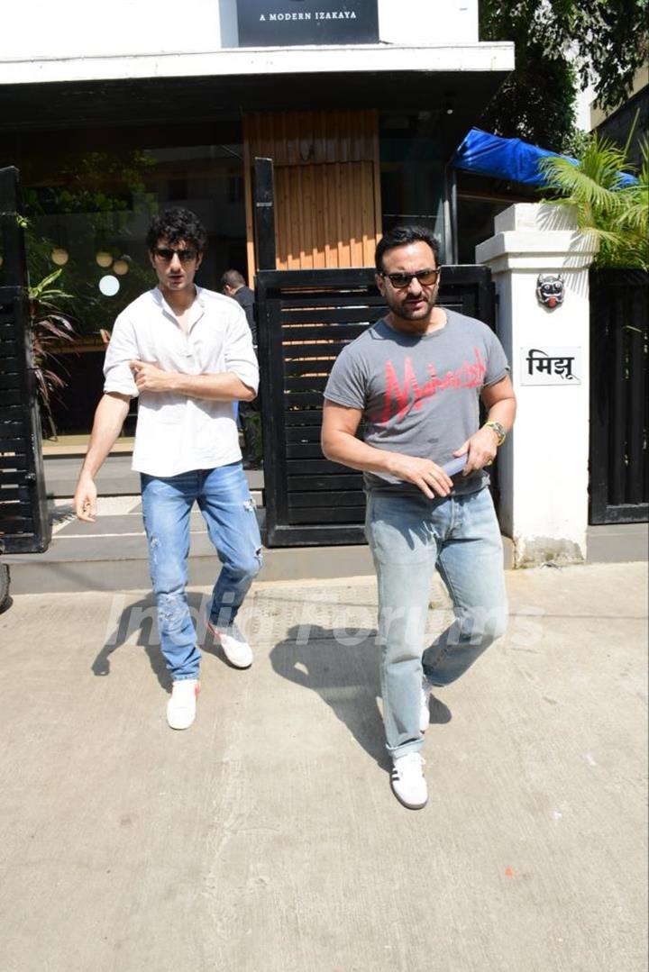 Saif Ali Khan and Ibrahim Ali Khan snapped in Bandra