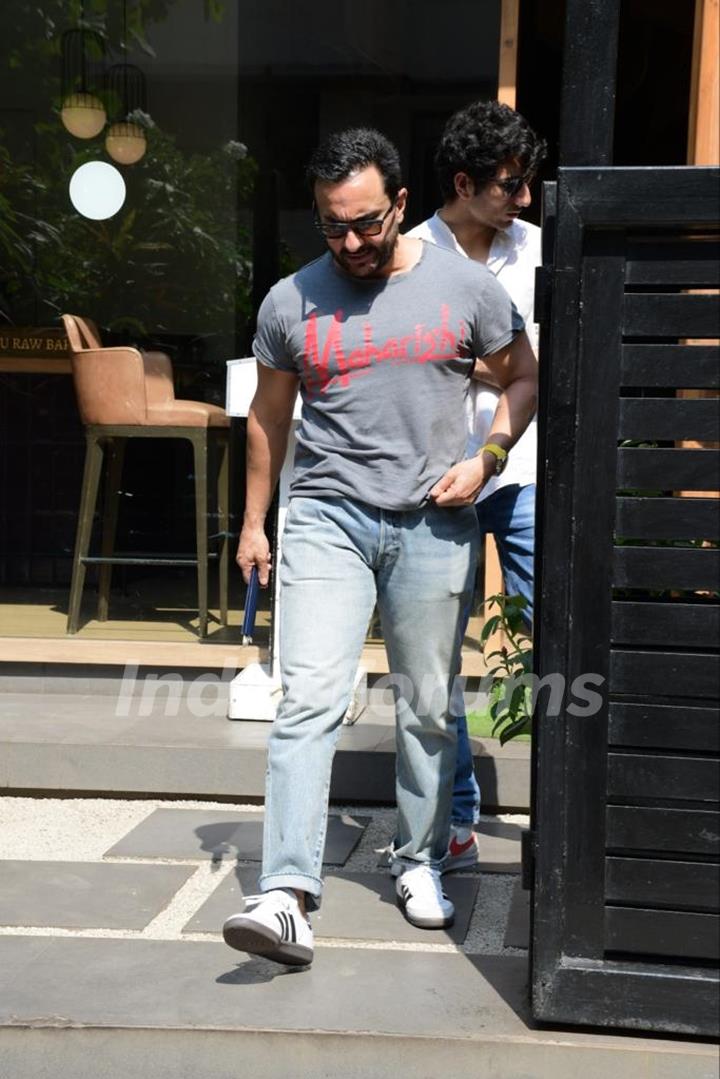 Saif Ali Khan and Ibrahim Ali Khan snapped in Bandra