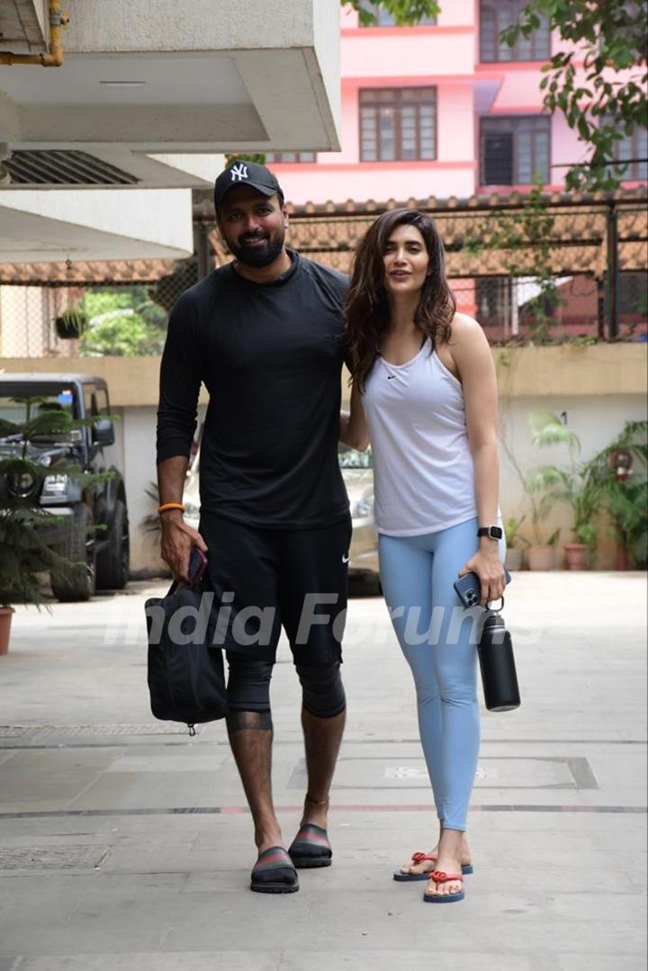 Karishma Tanna snapped with her husband Varun Bangera in Bandra