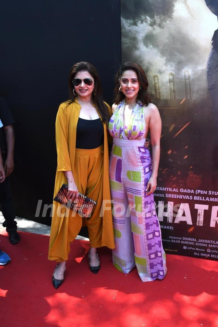 Nushrratt Bharuccha and Bhagyashree snapped at the trailer launch of Chatrapathi