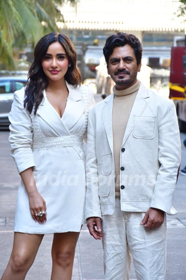 Nawazuddin Siddiqui and Neha Sharma snapped promoting their film Jogira Sara Ra Ra