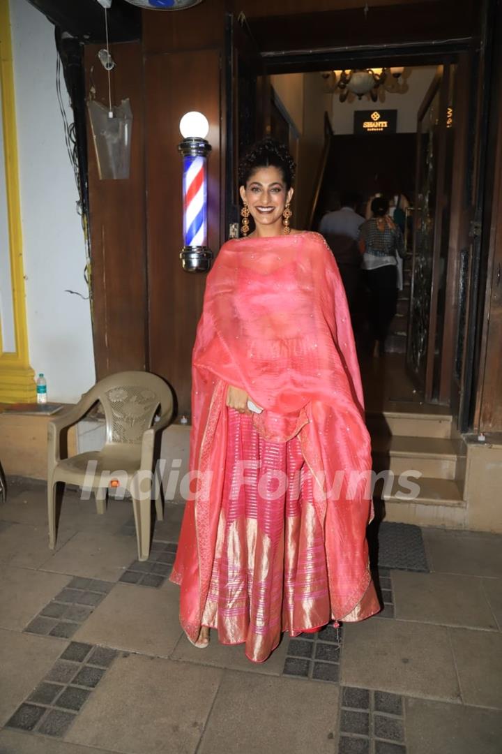 Kubbra Sait snapped at the launch of Shanti Banaras, a luxury store in Kala Ghoda 