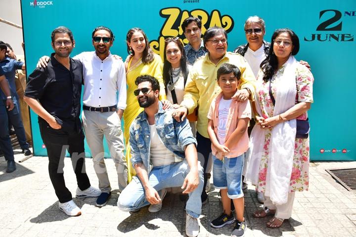 Vicky Kaushal and Sara Ali Khan snapped at trailer launch of Zara Hatke Zara Bachke